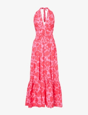 HEIDI KLEIN: Santa Rosa smocked-waist cotton-blend maxi dress