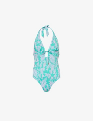Heidi Klein Womens  Santa Rosa Halterneck Swimsuit In Prt-prt