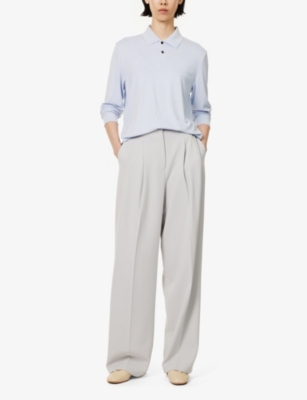 THEORY: Goris long-sleeve stretch-modal polo shirt