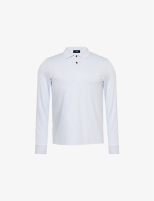 THEORY: Goris long-sleeve stretch-modal polo shirt