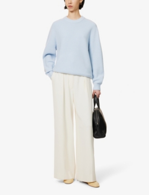 Theory Mens Skylight Melange Round-neck Long-sleeves Wool And Cashmere-blend Jumper In Skylight Melange