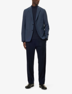 Theory Womens Clinton Single-breasted Stretch-woven Blazer Finch In Finch