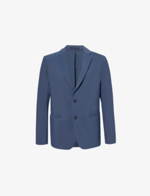 Theory Womens Clinton Single-breasted Stretch-woven Blazer Finch In Finch