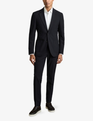 REISS: Notch-Lapel Single-Breasted Stretch-Woven Blazer