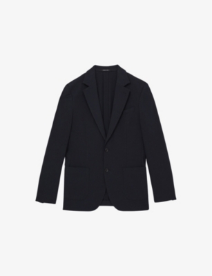 REISS: Notch-Lapel Single-Breasted Stretch-Woven Blazer