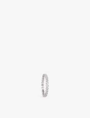 THE WHITE COMPANY: Eternity Platinum-Plated Brass And Cubic Zirconia Ring