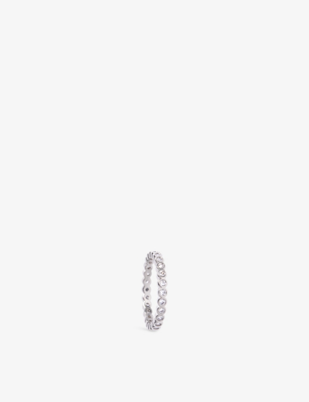 Eternity Platinum-Plated Brass And Cubic Zirconia Ring