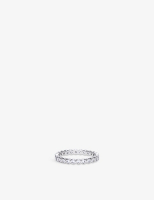 The White Company S Eternity Platinum-plated Brass And Cubic Zirconia Ring In Platinum