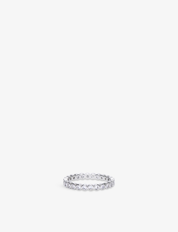 Eternity Platinum-Plated Brass And Cubic Zirconia Ring