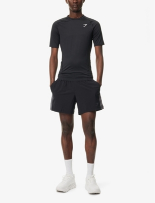 GYMSHARK MENS BLACK ELEMENT BASELAYER COMPRESSION-FIT STRETCH-WOVEN T-SHIRT XL 