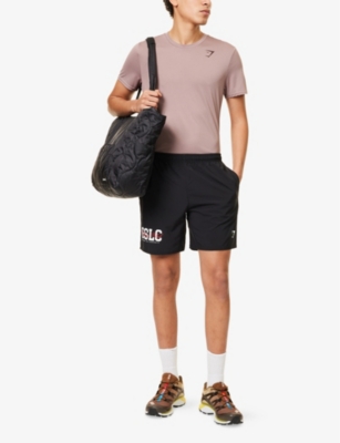 GYMSHARK: Script Graphic Text-Print Woven Shorts