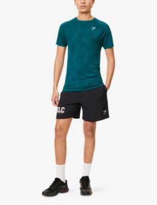 GYMSHARK: Geo Seamless Logo-Embroidered Woven T-Shirt