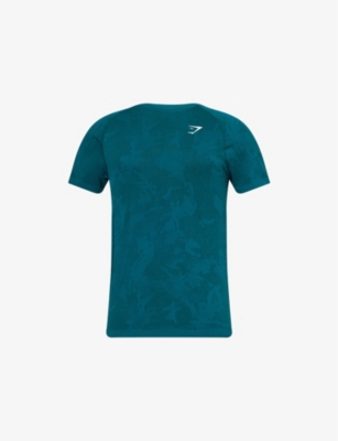 GYMSHARK: Geo Seamless Logo-Embroidered Woven T-Shirt