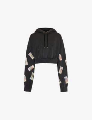AVAVAV: Crop kangaroo-pocket cotton-jersey hoody