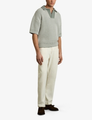 REISS: Oliver Short-Sleeved Knitted Polo Shirt