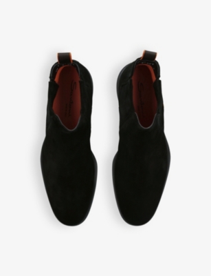 Santoni Easy Ankle Boots Made Of Leather In Black