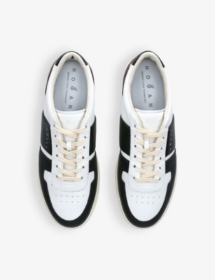 Hogan H668 Low-top Leather Sneakers In White/blk