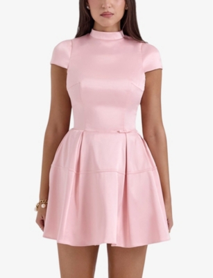 Shop House Of Cb Of Cb Womens Parisian Pink Saida Backless Satin Mini Dress