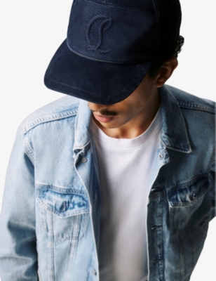 CHRISTIAN LOUBOUTIN: Enky Mooncrest corduroy cotton cap