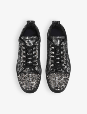 CHRISTIAN LOUBOUTIN: Louis Junior Spikes leather low-top trainers