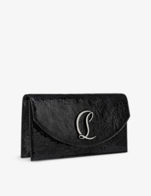 CHRISTIAN LOUBOUTIN: Loubi54 brand-plaque leather clutch bag