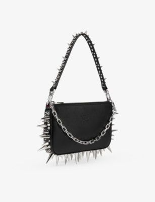CHRISTIAN LOUBOUTIN: Loubila spike-embellished leather shoulder bag