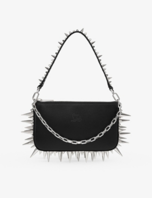 CHRISTIAN LOUBOUTIN: Loubila spike-embellished leather shoulder bag