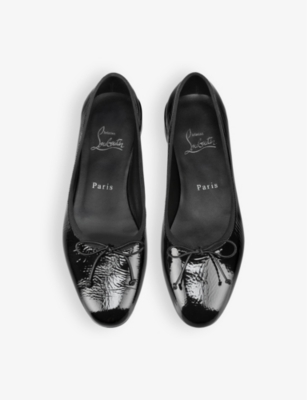 Shop Christian Louboutin Womens  Sweetie Jane Leather Ballet Flats In Black