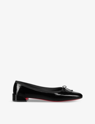 Shop Christian Louboutin Womens  Sweetie Jane Leather Ballet Flats In Black