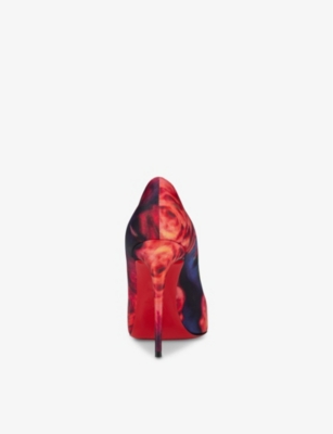Christian Louboutin Kate 100 Crepe Satin Pumps In Multi