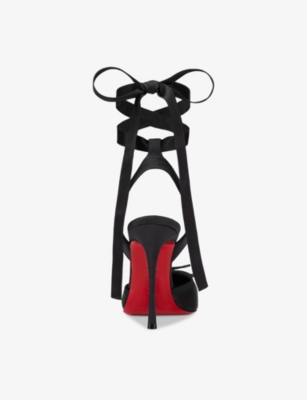Christian Louboutin Cassia Lace-up Slingback Pump In Black