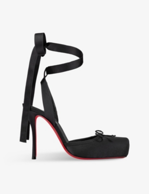 Christian Louboutin Cassia Lace-up Slingback Pump In Black