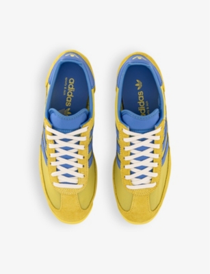 Adidas Originals Womens Light Yellow Real Blue W Adidas X Sporty & Rich Sl 72 Suede And Mesh Low-top Trainers In Light Yellow Real Blue W