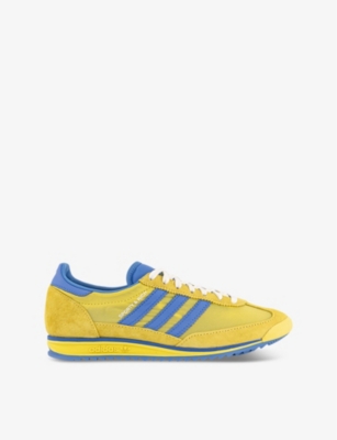Adidas Originals Womens Light Yellow Real Blue W Adidas X Sporty & Rich Sl 72 Suede And Mesh Low-top Trainers In Light Yellow Real Blue W