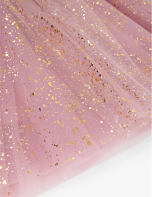 Bob & Blossom Rose Sparkle Sparkle-embellished Tutu Cotton-blend Dress 1-8 Y In Rose Sparkle