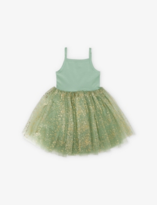 BOB & BLOSSOM SPARKLE-EMBELLISHED TUTU COTTON-BLEND DRESS 1-8 Y 