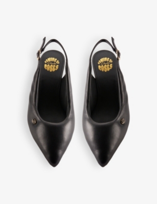Clarks X Martine Rose Womens Martine Rose X Clarks Sling 1 Padded Heeled Leather Courts Black Leath In Black Leather