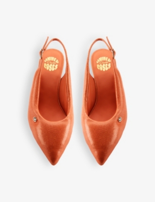 Clarks X Martine Rose Womens Martine Rose X Clarks Sling 1 Padded Heeled Leather Courts Orange Int Lea In Orange Int Lea