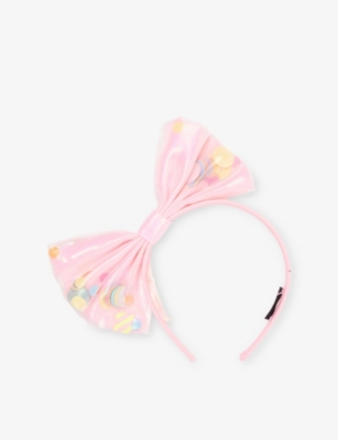 BILLIE BLUSH PINK KIDS' BOW MESH HEADBAND 