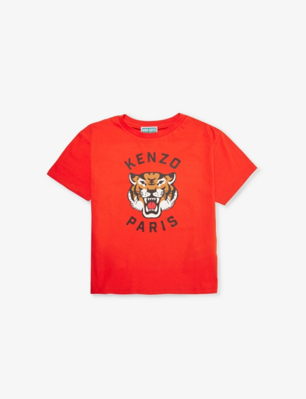 Tiger-Embroidered Cotton-Jersey T-shirt 4-12 Years