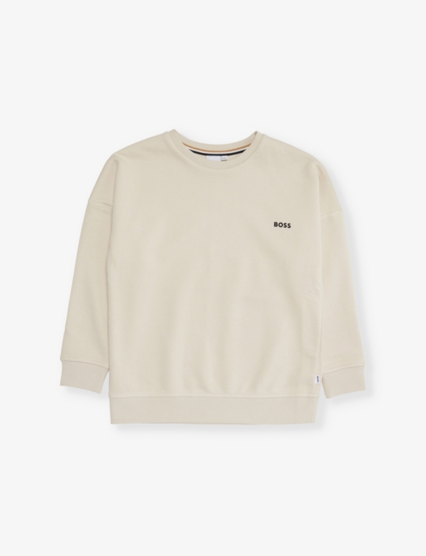 Brand-Print Crew-Neck Cotton-Blend Sweatshirt 4-16 years
