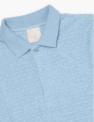 GIVENCHY: Monogram Short-Sleeves Cotton-Knit Polo Shirt 8-12 Years