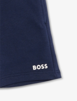 BOSS: Brand-Print Two-Slip-Pockets Cotton-Blend Shorts 6 Months-3 Years