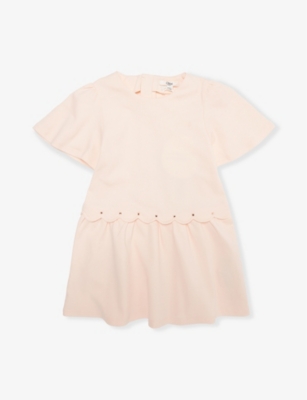 CHLOE: Scalloped Short-Sleeves Cotton-Jersey Dress 6 Months-3 Years