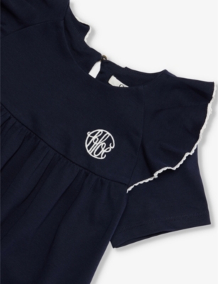 CHLOE: Frilled Short-Sleeves Cotton-Jersey Dress 4-12 years
