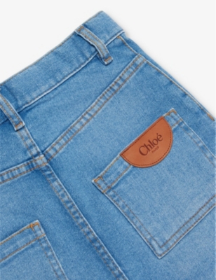CHLOE: Brand-Patch Denim Skirt 8-14 Years