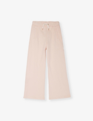 Chloé Scalloped-trim Straight-leg Cotton-fleece Jogging Bottoms 6- In Petal Pink