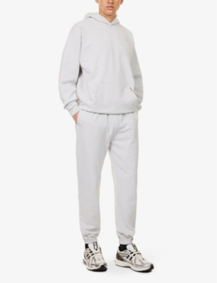 Represent Mens Ice Grey Marl Brand-embroidery Straight-leg Relaxed-fit Cotton-jersey Jogging Bottoms In Ice Grey Marl