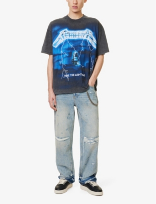 REPRESENT: Represent x Metallica brand-and-graphic-print relaxed-fit organic-cotton-blend T-shirt