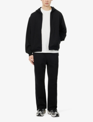 REPRESENT: Initial two-slip-pockets relaxed-fit cotton-jersey hoody